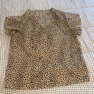 Leopard Print Puff Sleeve Blouse